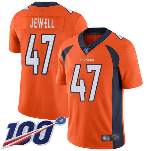 Men Denver Broncos 47 Josey Jewell Orange Team Color Vapor Untouchable Limited Player 100th Season Football NFL Jersey